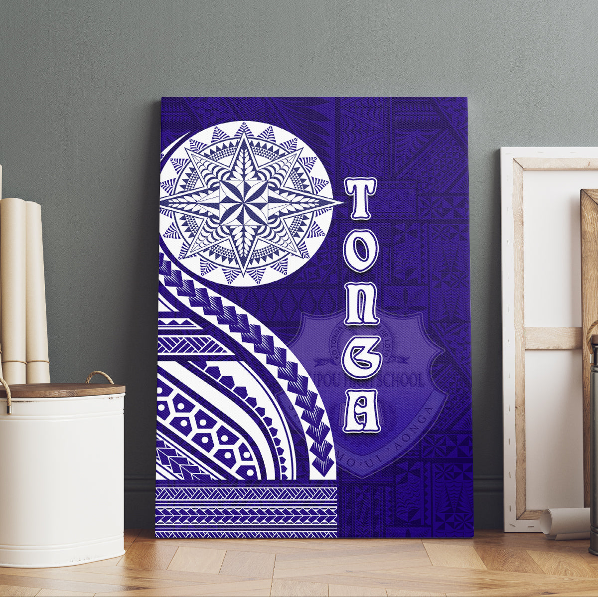 Tupou College Toloa Canvas Wall Art Ngatu and Polynesian Pattern LT03 - Polynesian Pride