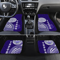 Tupou College Toloa Car Mats Ngatu and Polynesian Pattern LT03 Set 4pcs Blue - Polynesian Pride