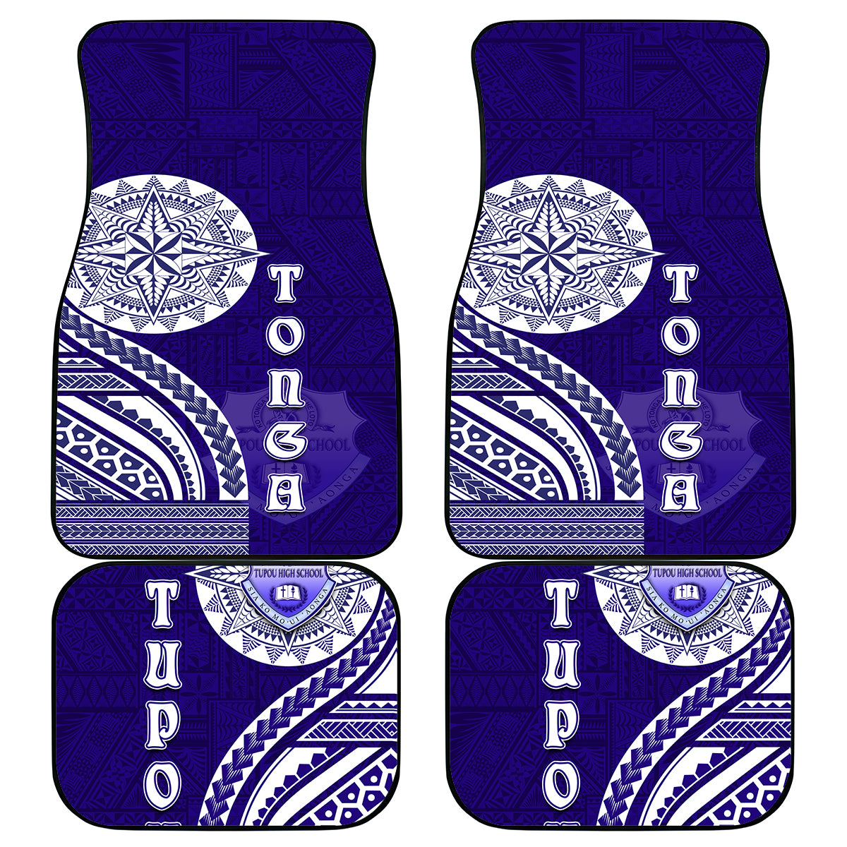 Tupou College Toloa Car Mats Ngatu and Polynesian Pattern LT03 - Polynesian Pride