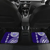 Tupou College Toloa Car Mats Ngatu and Polynesian Pattern LT03 Set 2pcs - Back Blue - Polynesian Pride