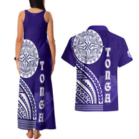 Tupou College Toloa Couples Matching Tank Maxi Dress and Hawaiian Shirt Ngatu and Polynesian Pattern LT03 - Polynesian Pride
