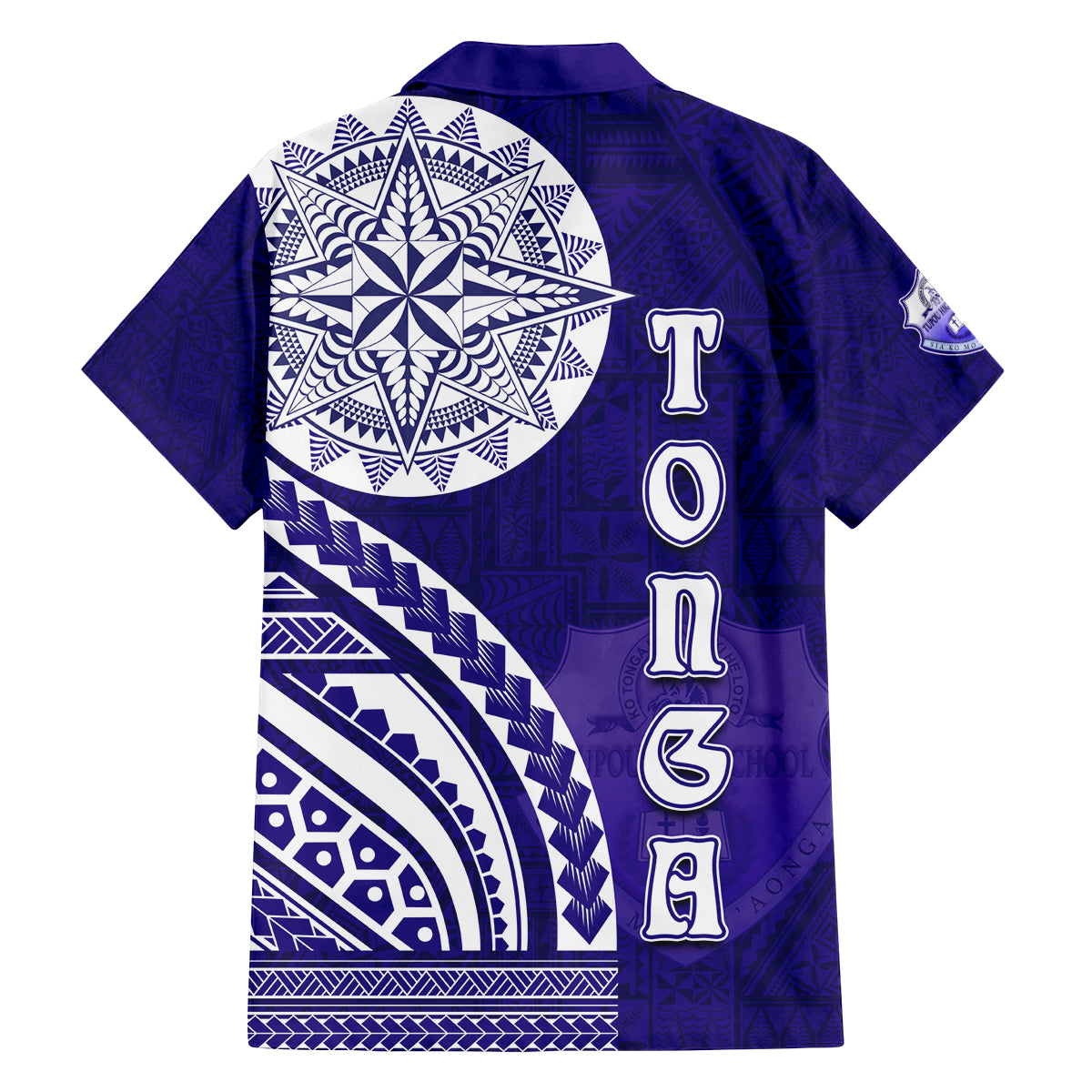 Tupou College Toloa Family Matching Off The Shoulder Long Sleeve Dress and Hawaiian Shirt Ngatu and Polynesian Pattern
