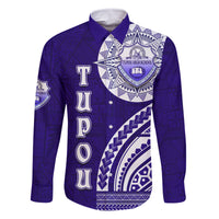 Tupou College Toloa Family Matching Off The Shoulder Long Sleeve Dress and Hawaiian Shirt Ngatu and Polynesian Pattern