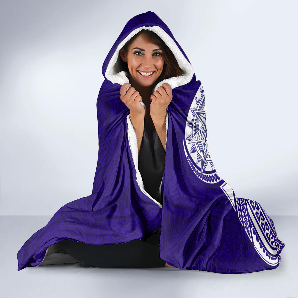 Tupou College Toloa Hooded Blanket Ngatu and Polynesian Pattern LT03 - Polynesian Pride