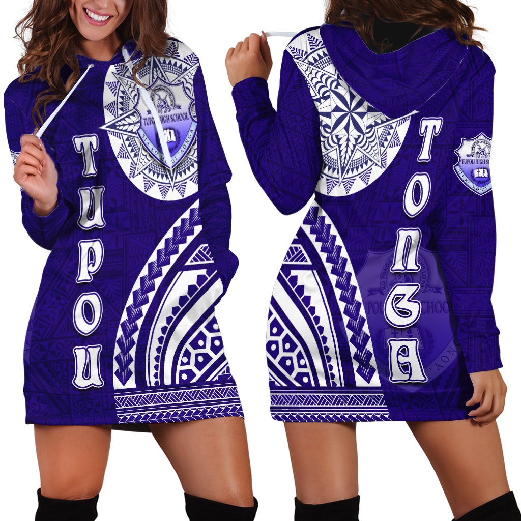 Tupou College Toloa Hoodie Dress Ngatu and Polynesian Pattern LT03 - Polynesian Pride
