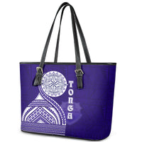 Tupou College Toloa Leather Tote Bag Ngatu and Polynesian Pattern LT03 - Polynesian Pride