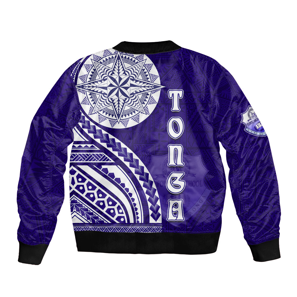 Tupou College Toloa Sleeve Zip Bomber Jacket Ngatu and Polynesian Pattern LT03 - Polynesian Pride