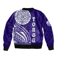 Tupou College Toloa Sleeve Zip Bomber Jacket Ngatu and Polynesian Pattern LT03 - Polynesian Pride