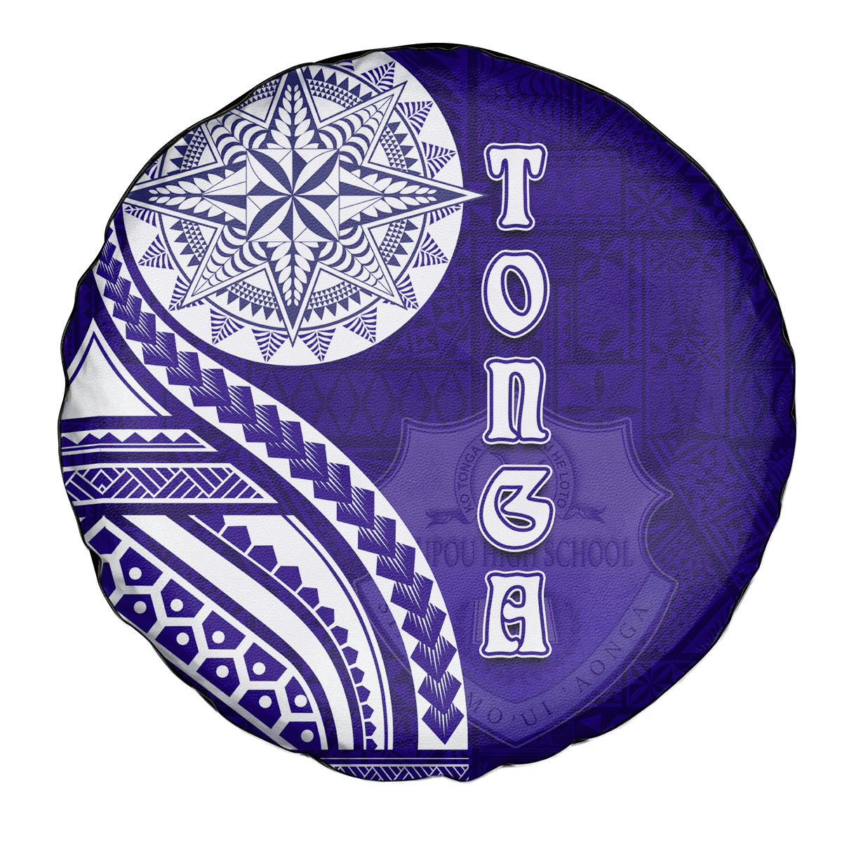 Tupou College Toloa Spare Tire Cover Ngatu and Polynesian Pattern LT03 - Polynesian Pride