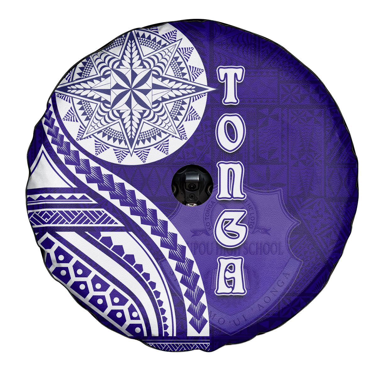 Tupou College Toloa Spare Tire Cover Ngatu and Polynesian Pattern LT03 - Polynesian Pride