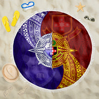 Kolisi Tonga Atele and Tupou College Toloa Beach Blanket Ngatu and Polynesian Spiral Pattern LT03 One Size 150cm Red - Polynesian Pride