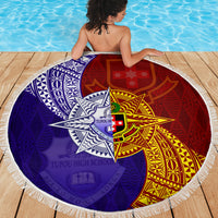 Kolisi Tonga Atele and Tupou College Toloa Beach Blanket Ngatu and Polynesian Spiral Pattern LT03 - Polynesian Pride