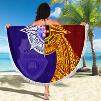 Kolisi Tonga Atele and Tupou College Toloa Beach Blanket Ngatu and Polynesian Spiral Pattern LT03 - Polynesian Pride