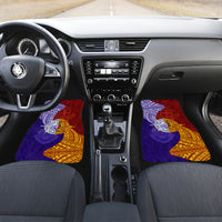 Kolisi Tonga Atele and Tupou College Toloa Car Mats Ngatu and Polynesian Spiral Pattern LT03 Set 2pcs - Front Red - Polynesian Pride