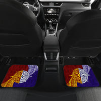 Kolisi Tonga Atele and Tupou College Toloa Car Mats Ngatu and Polynesian Spiral Pattern LT03 Set 2pcs - Back Red - Polynesian Pride
