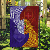 Kolisi Tonga Atele and Tupou College Toloa Garden Flag Ngatu and Polynesian Spiral Pattern LT03 Garden Flag Red - Polynesian Pride