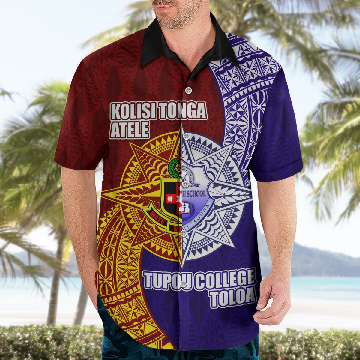 Kolisi Tonga Atele and Tupou College Toloa Hawaiian Shirt Ngatu and Polynesian Spiral Pattern LT03 - Polynesian Pride
