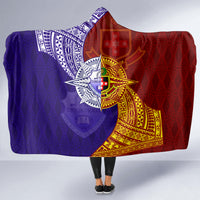Kolisi Tonga Atele and Tupou College Toloa Hooded Blanket Ngatu and Polynesian Spiral Pattern LT03 - Polynesian Pride