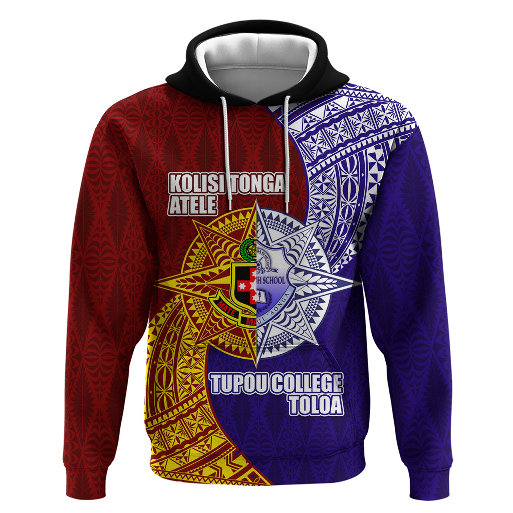 Kolisi Tonga Atele and Tupou College Toloa Hoodie Ngatu and Polynesian Spiral Pattern