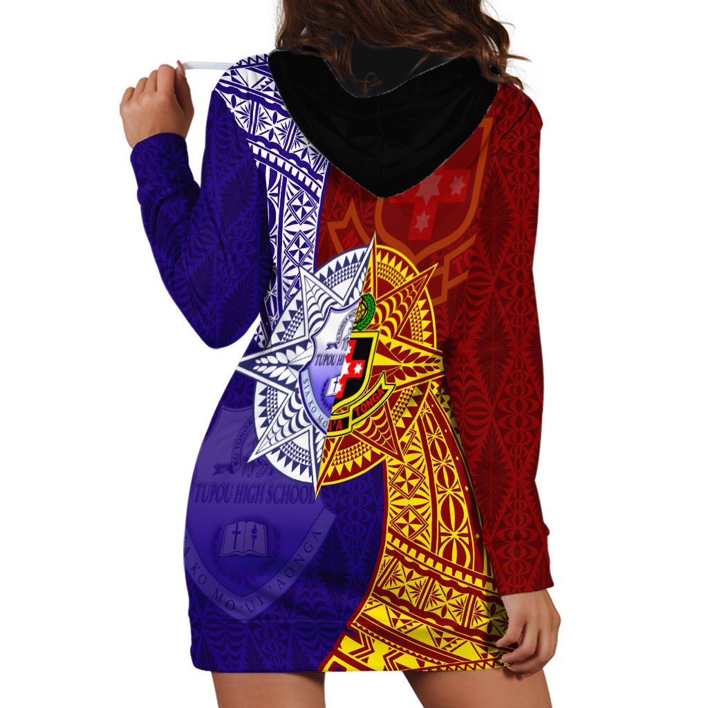 Kolisi Tonga Atele and Tupou College Toloa Hoodie Dress Ngatu and Polynesian Spiral Pattern LT03 - Polynesian Pride