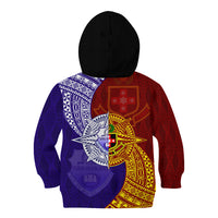 Kolisi Tonga Atele and Tupou College Toloa Kid Hoodie Ngatu and Polynesian Spiral Pattern