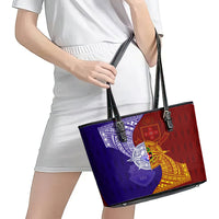 Kolisi Tonga Atele and Tupou College Toloa Leather Tote Bag Ngatu and Polynesian Spiral Pattern LT03 - Polynesian Pride