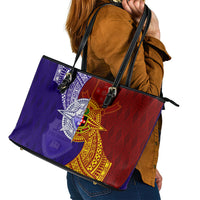 Kolisi Tonga Atele and Tupou College Toloa Leather Tote Bag Ngatu and Polynesian Spiral Pattern LT03 - Polynesian Pride