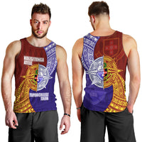 Kolisi Tonga Atele and Tupou College Toloa Men Tank Top Ngatu and Polynesian Spiral Pattern LT03 - Polynesian Pride
