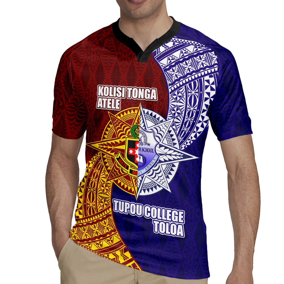 Kolisi Tonga Atele and Tupou College Toloa Rugby Jersey Ngatu and Polynesian Spiral Pattern LT03 - Polynesian Pride