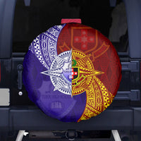 Kolisi Tonga Atele and Tupou College Toloa Spare Tire Cover Ngatu and Polynesian Spiral Pattern LT03 - Polynesian Pride