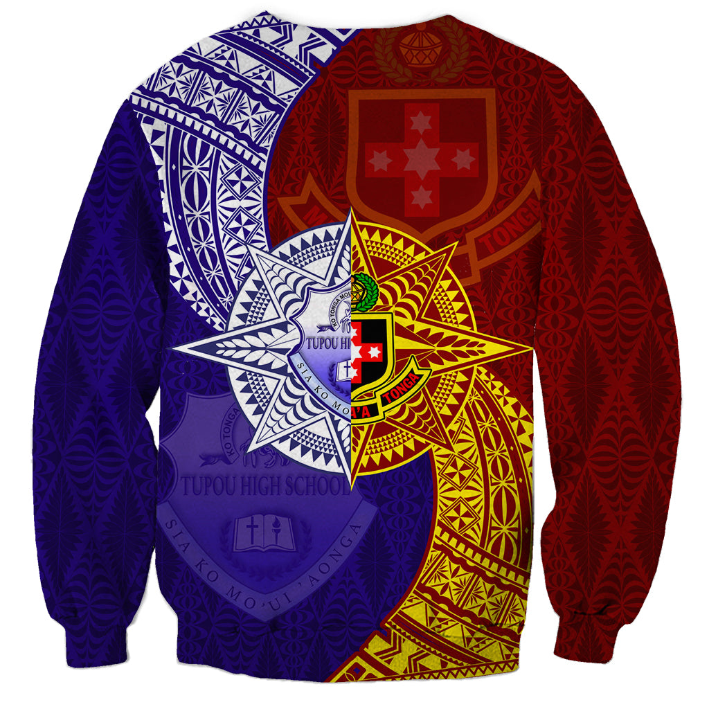 Kolisi Tonga Atele and Tupou College Toloa Sweatshirt Ngatu and Polynesian Spiral Pattern LT03 - Polynesian Pride