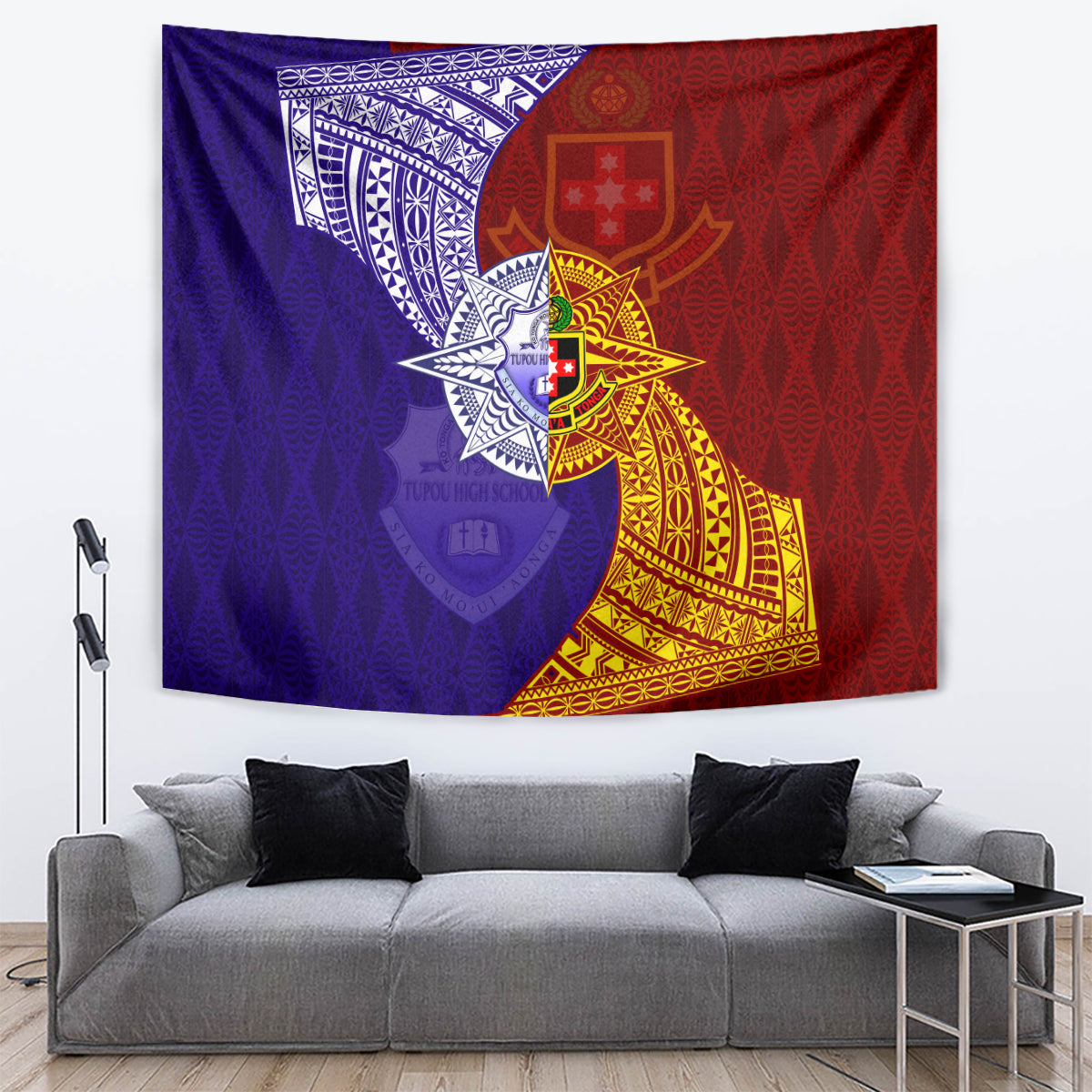 Kolisi Tonga Atele and Tupou College Toloa Tapestry Ngatu and Polynesian Spiral Pattern