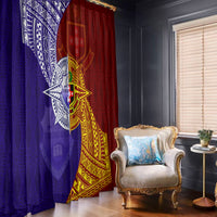 Kolisi Tonga Atele and Tupou College Toloa Window Curtain Ngatu and Polynesian Spiral Pattern LT03 - Polynesian Pride