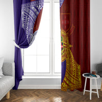 Kolisi Tonga Atele and Tupou College Toloa Window Curtain Ngatu and Polynesian Spiral Pattern LT03 - Polynesian Pride