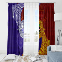 Kolisi Tonga Atele and Tupou College Toloa Window Curtain Ngatu and Polynesian Spiral Pattern LT03 - Polynesian Pride