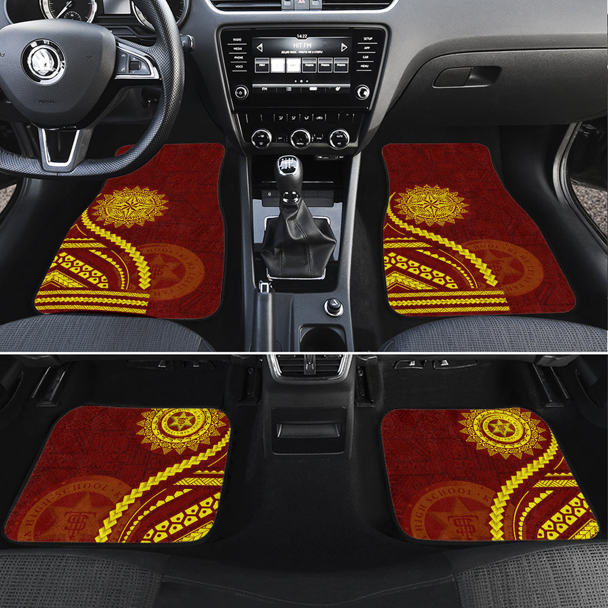 Tonga High School Car Mats Ngatu and Polynesian Pattern