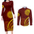 Tonga High School Couples Matching Long Sleeve Bodycon Dress and Long Sleeve Button Shirt Ngatu and Polynesian Pattern