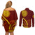 Tonga High School Couples Matching Off Shoulder Short Dress and Long Sleeve Button Shirt Ngatu and Polynesian Pattern