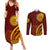 Tonga High School Couples Matching Summer Maxi Dress and Long Sleeve Button Shirt Ngatu and Polynesian Pattern