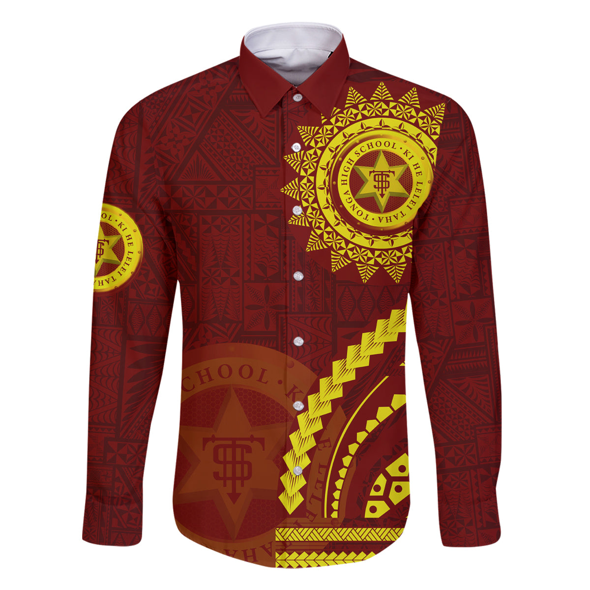 Tonga High School Family Matching Mermaid Dress and Hawaiian Shirt Ngatu and Polynesian Pattern