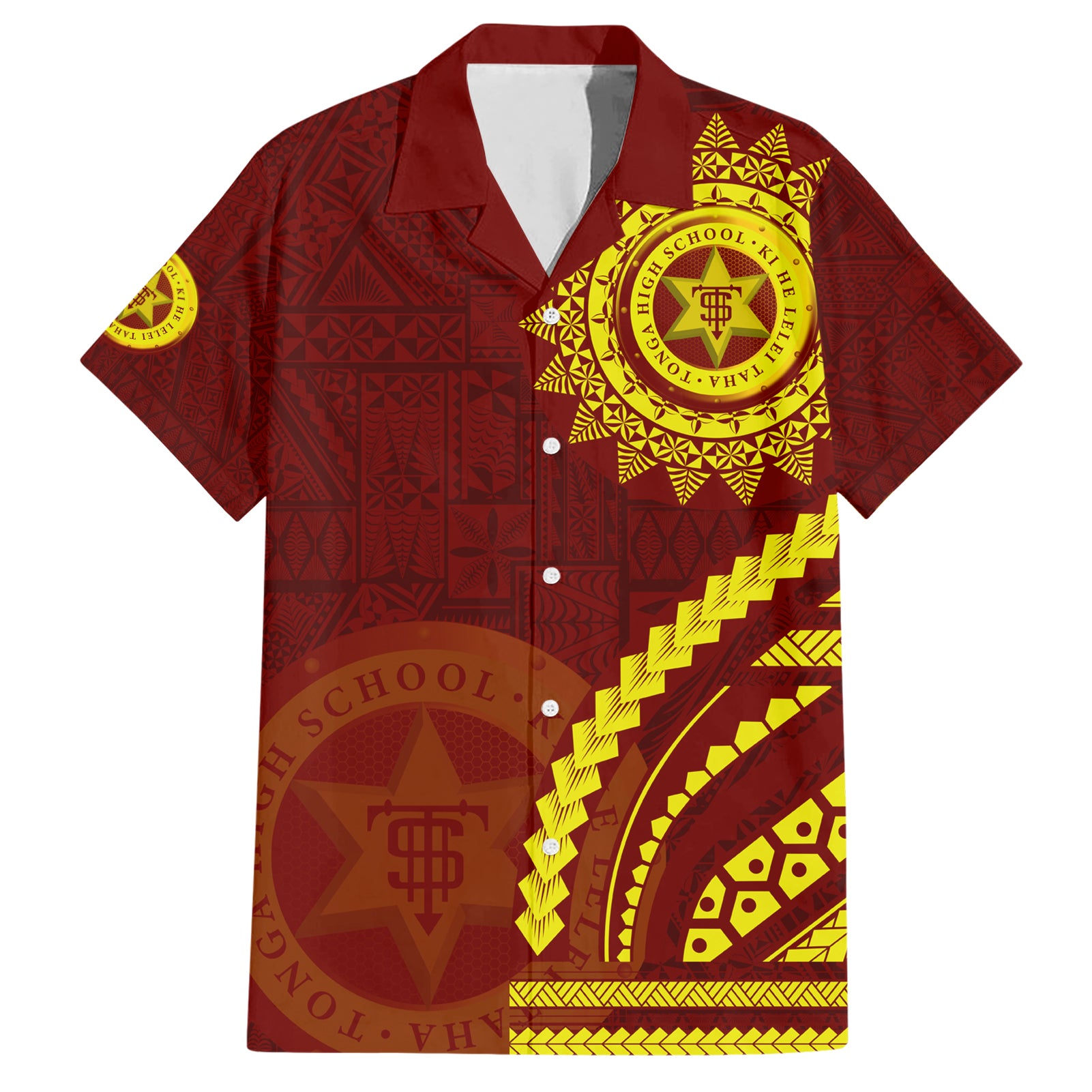 Tonga High School Hawaiian Shirt Ngatu and Polynesian Pattern