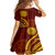 Tonga High School Kid Short Sleeve Dress Ngatu and Polynesian Pattern