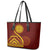 Tonga High School Leather Tote Bag Ngatu and Polynesian Pattern