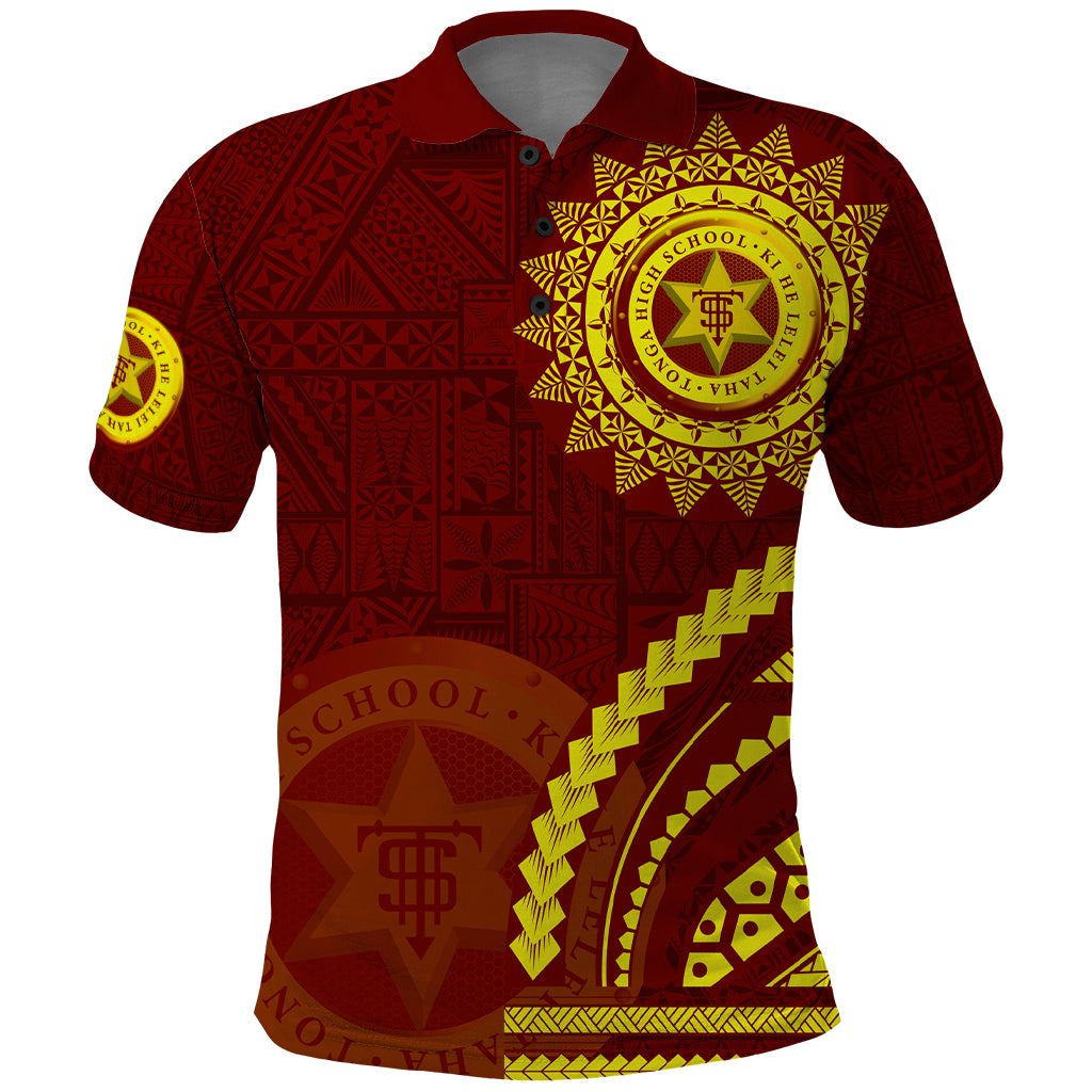 Tonga High School Polo Shirt Ngatu and Polynesian Pattern