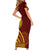 Tonga High School Short Sleeve Bodycon Dress Ngatu and Polynesian Pattern