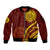 Tonga High School Sleeve Zip Bomber Jacket Ngatu and Polynesian Pattern