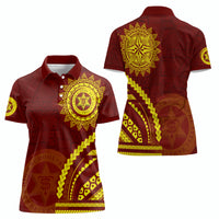 Tonga High School Women Polo Shirt Ngatu and Polynesian Pattern