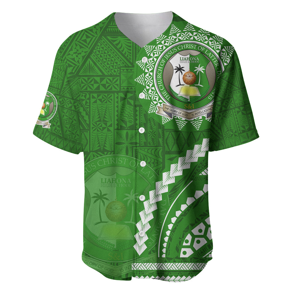 Liahona High School Baseball Jersey Ngatu and Polynesian Pattern