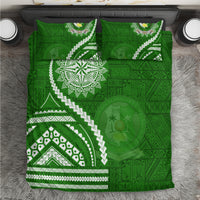 Liahona High School Bedding Set Ngatu and Polynesian Pattern LT03 Green - Polynesian Pride