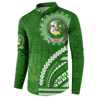 Liahona High School Button Sweatshirt Ngatu and Polynesian Pattern LT03 - Polynesian Pride